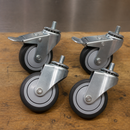 Commercial Barbecue Castors Set of 4 Rubber 120mm