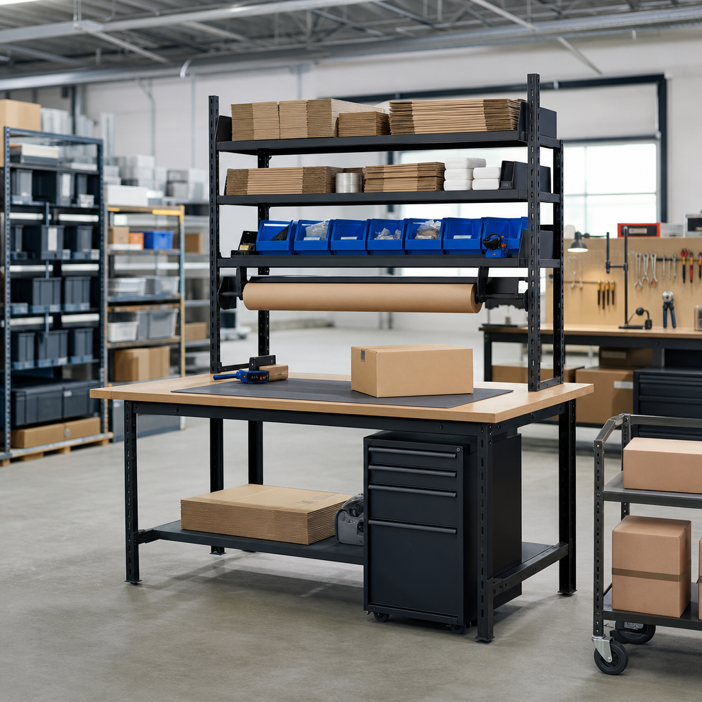 Adjustable Complete Packing Station Workbench
