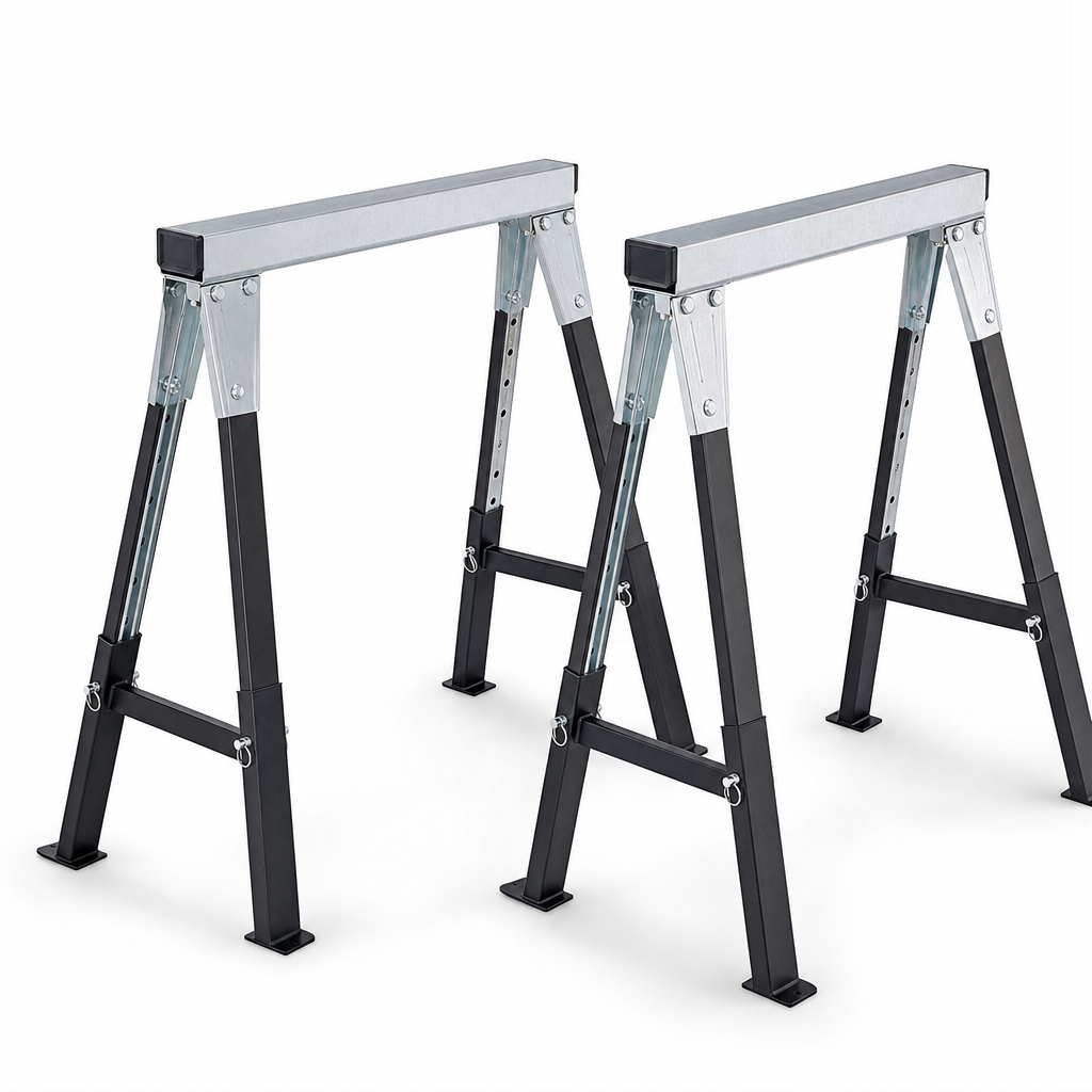 Adjustable Folding Trestles Pair with 450kg Load Capacity