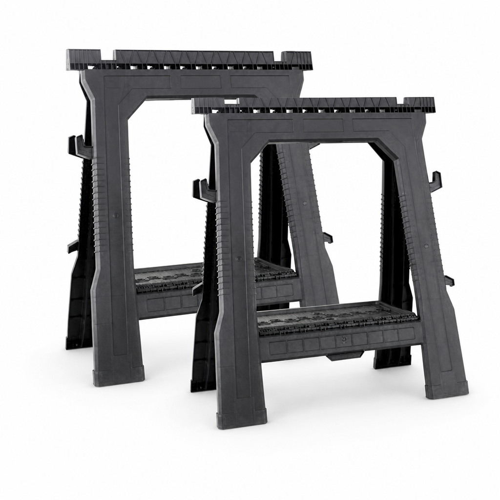 Adjustable Folding Trestles Pair with 450kg Load Capacity