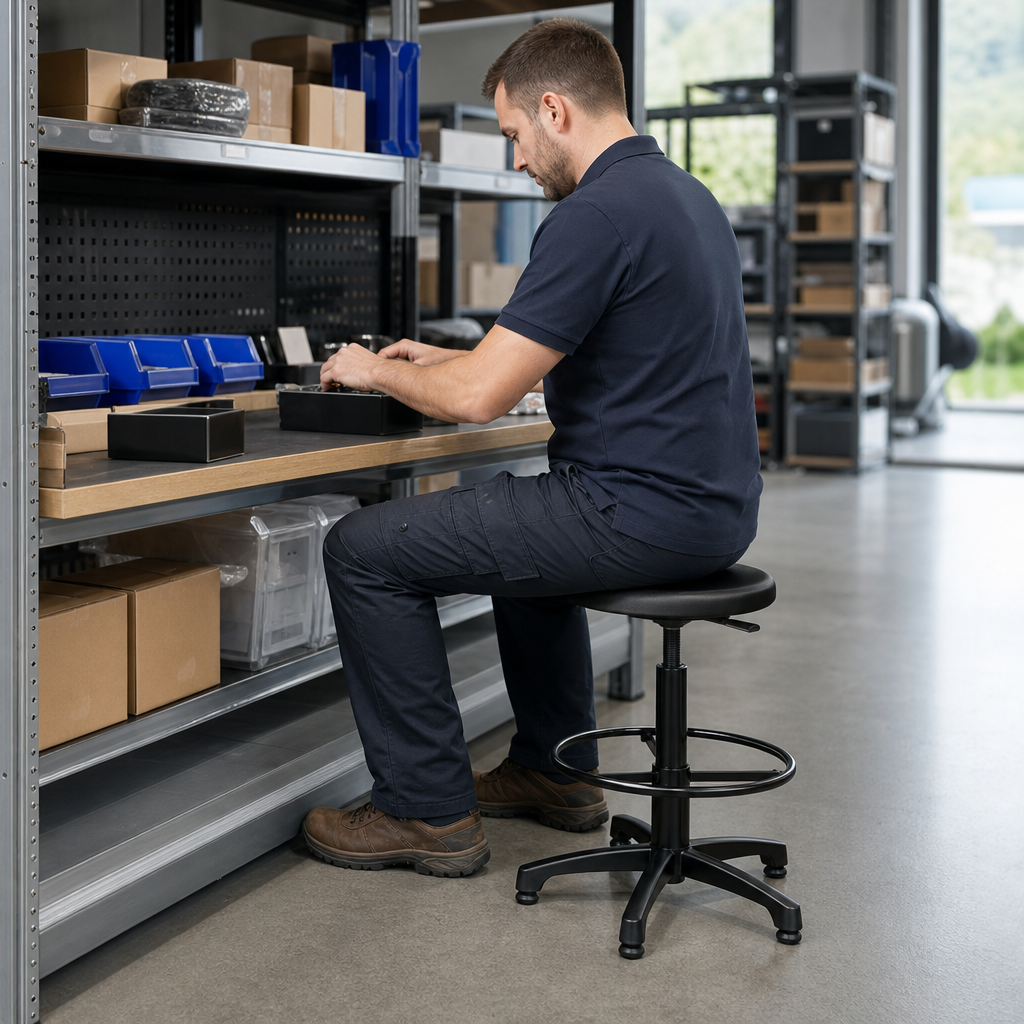 Adjustable Height Industrial Work Stool