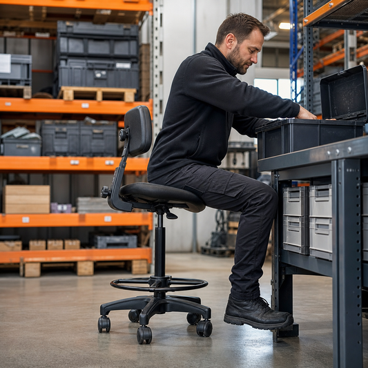Adjustable High Ergonomic Workshop Chair with Pads