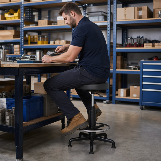 Adjustable Industrial Workshop Stool with Foot Ring