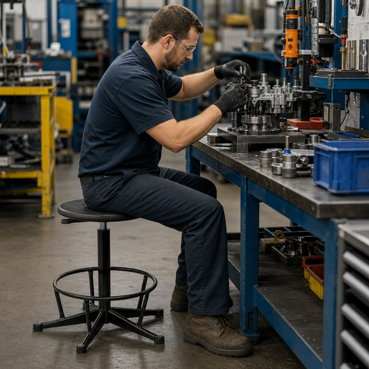 Adjustable Industrial Workshop Stool with Foot Ring