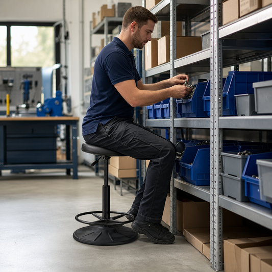 Adjustable Polyurethane Sit Stand Workshop Stool