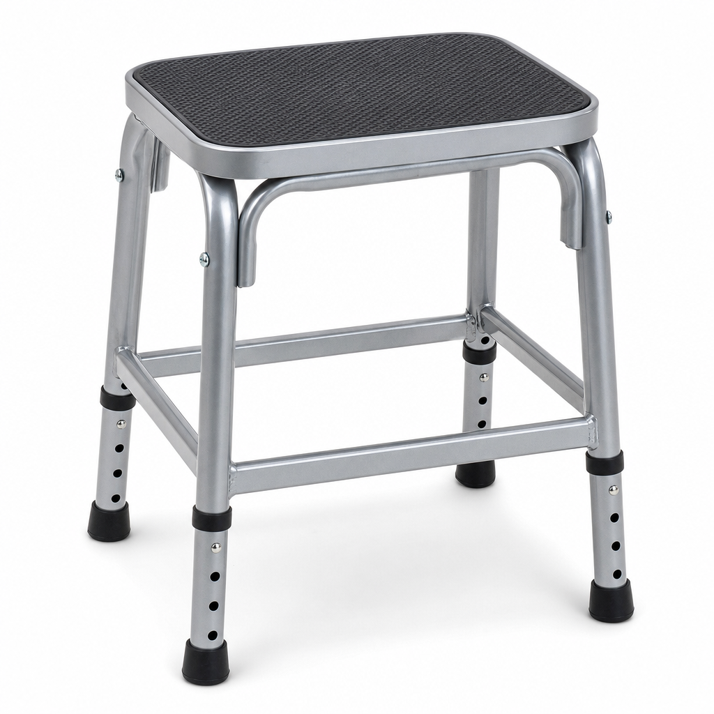 Adjustable Steel Step Stool with Anti-Slip Platform