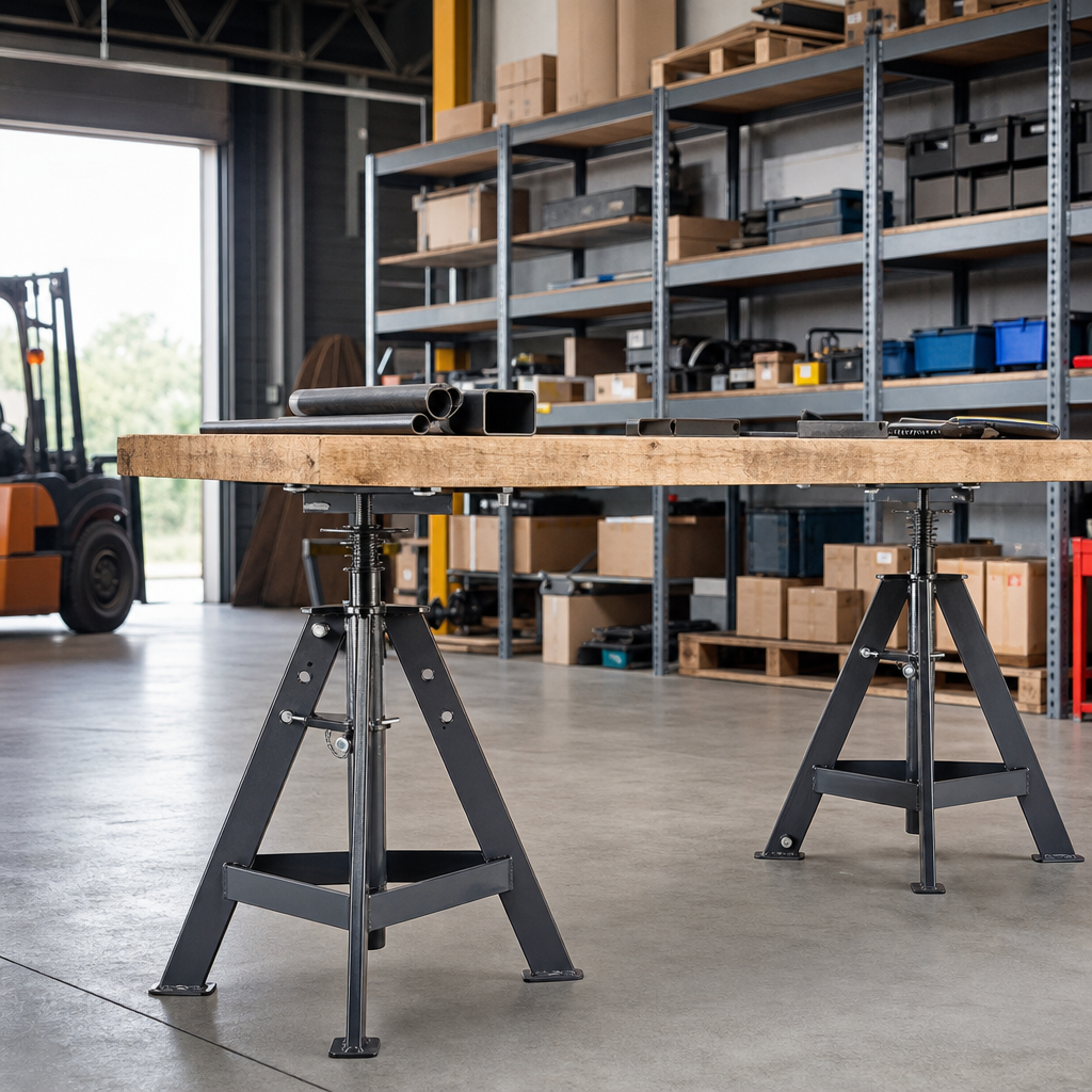 Adjustable Steel Trestle Stands for Heavy Loads