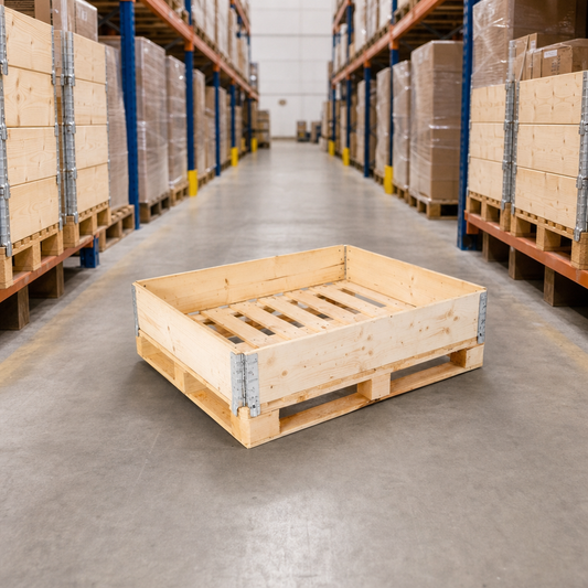 Adjustable Timber Pallet Collars for Secure Load Retention
