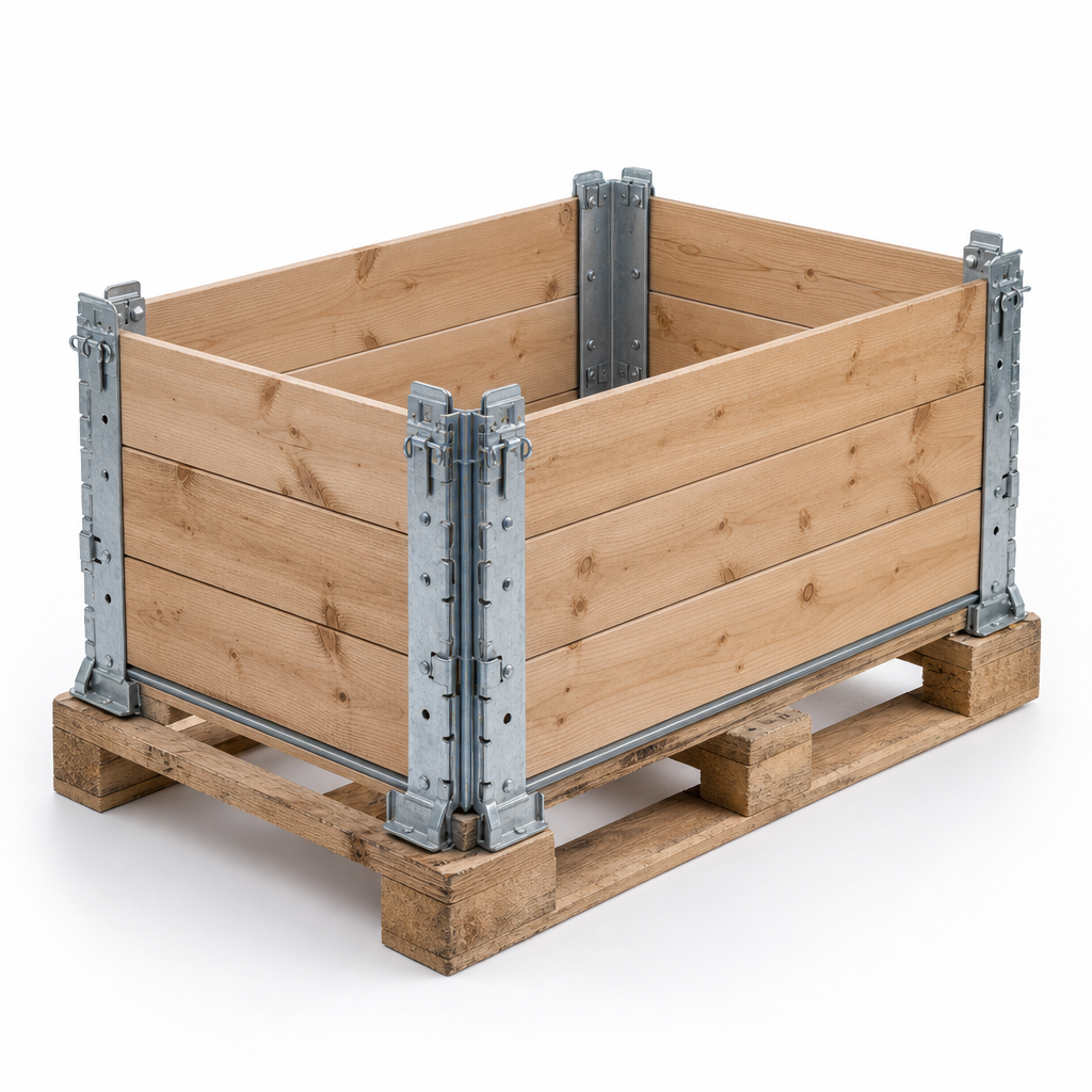Adjustable Timber Pallet Collars for Secure Load Retention