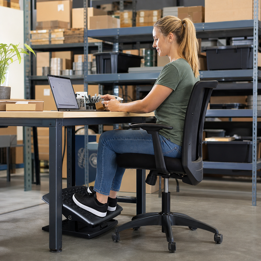 Adjustable Under Desk Footrest with Massaging Surface