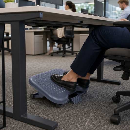 Adjustable Under Desk Footrest with Massaging Surface