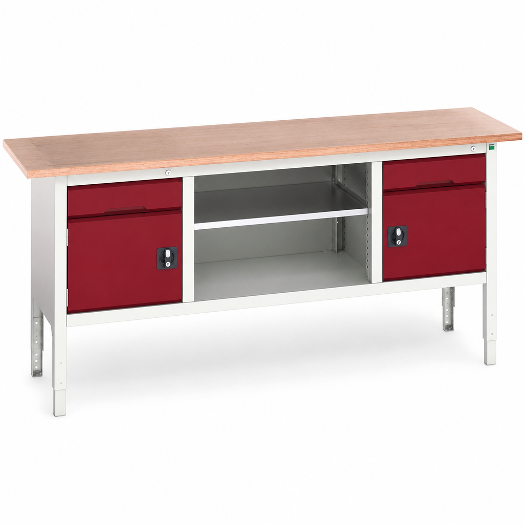 Adjustable Workbench with Underbench Storage 2000 x 600mm