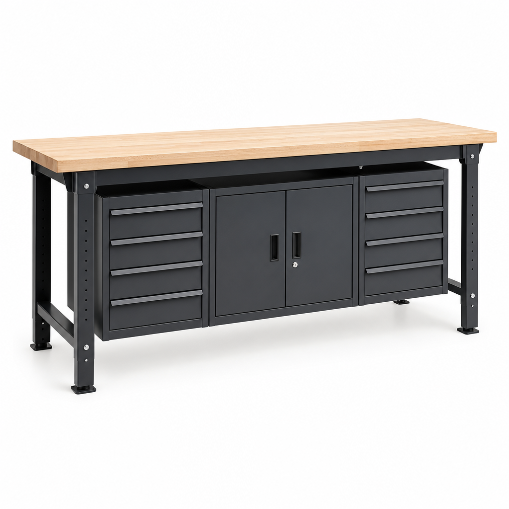 Adjustable Workbench with Underbench Storage 2000 x 600mm