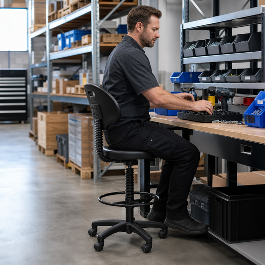 Adjustable Workshop Chair with Foot Ring