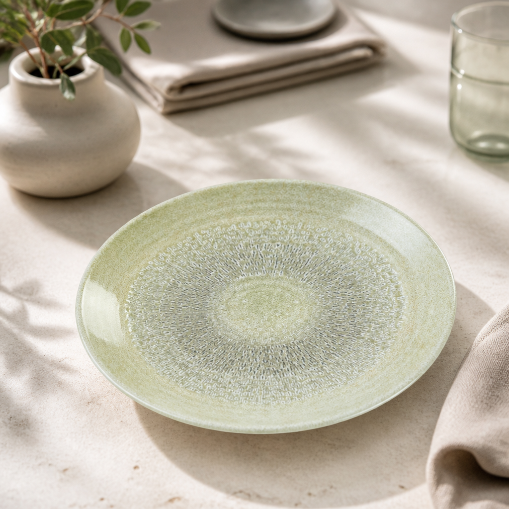 Commercial Coupe Plates Speckled Green 230mm - 12 Pack
