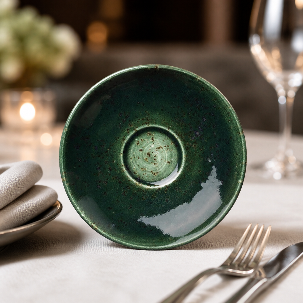 Commercial 12.5cm Burnt Emerald Saucers - 12 Pack