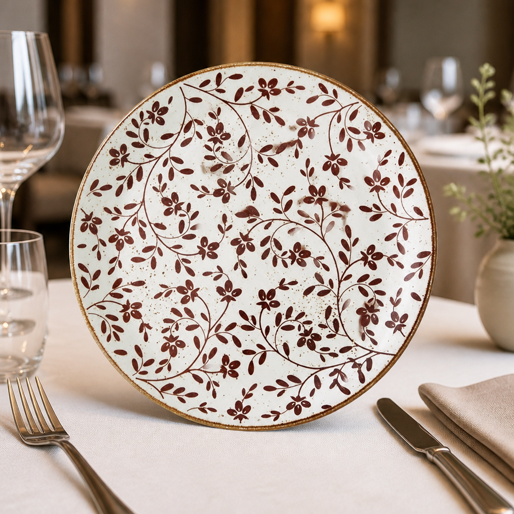 Commercial 280mm Coupe Plates in Brown - 12 Pack