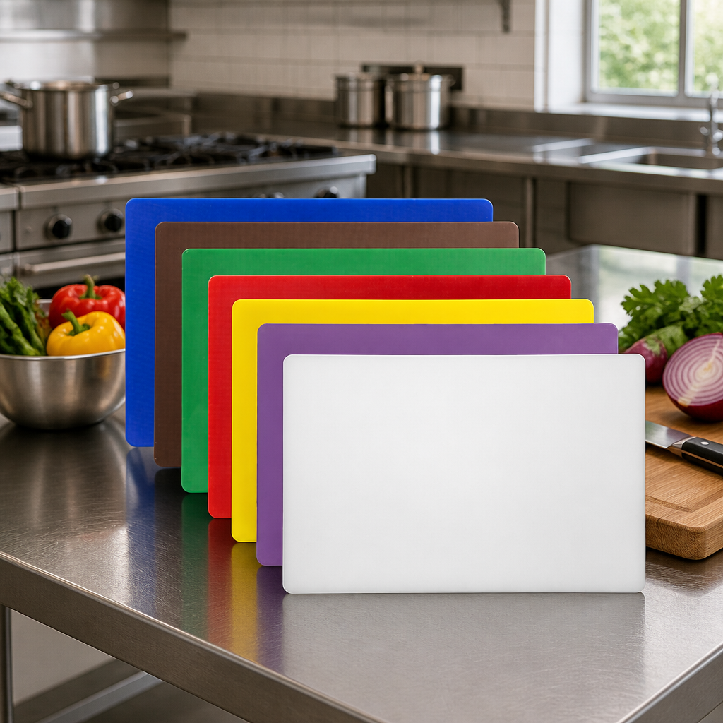 Commercial 7-Piece Colour-Coded Chopping Boards Set 450x300mm