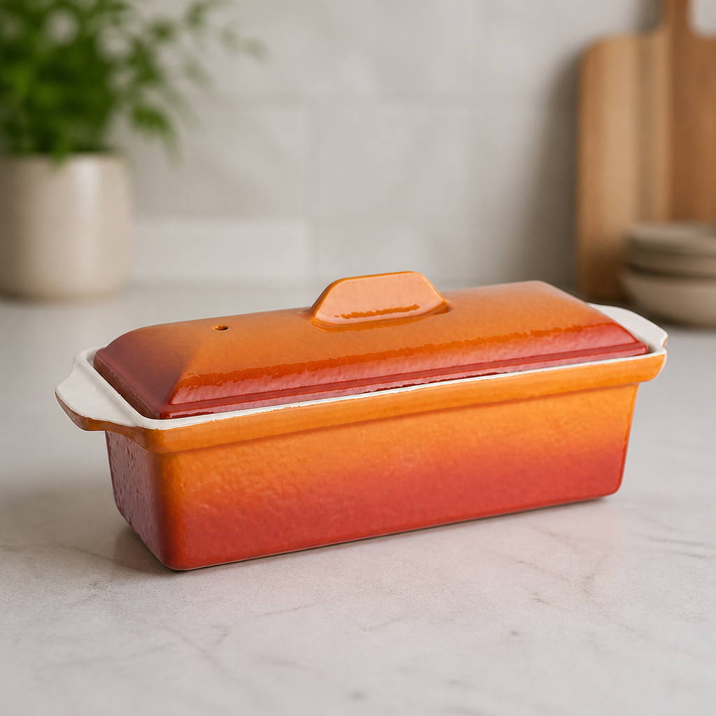 Commercial Cast Iron Terrine Dish 1.7Ltr Orange