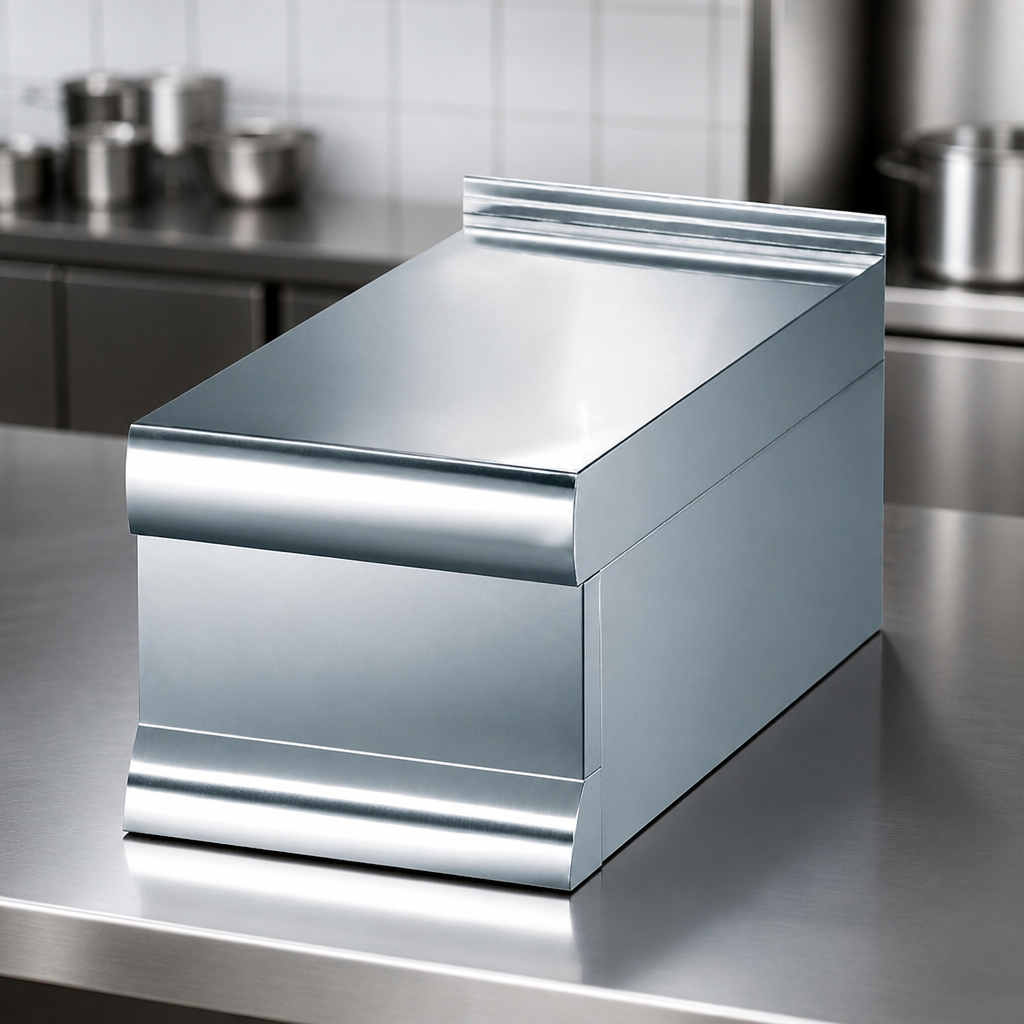 Commercial Stainless Steel Worktop 600mm with Raised Lip
