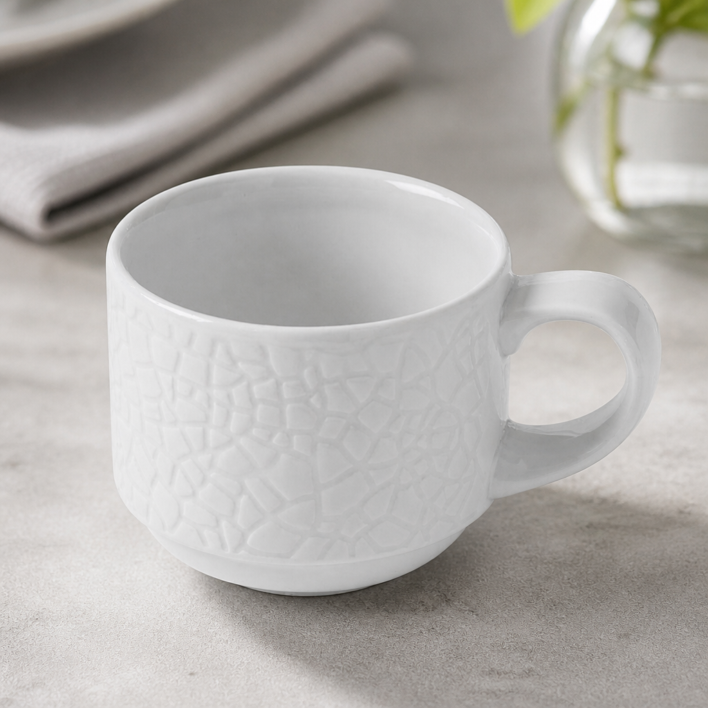 Commercial Stacking Cups 90ml Super Vitrified Ceramic