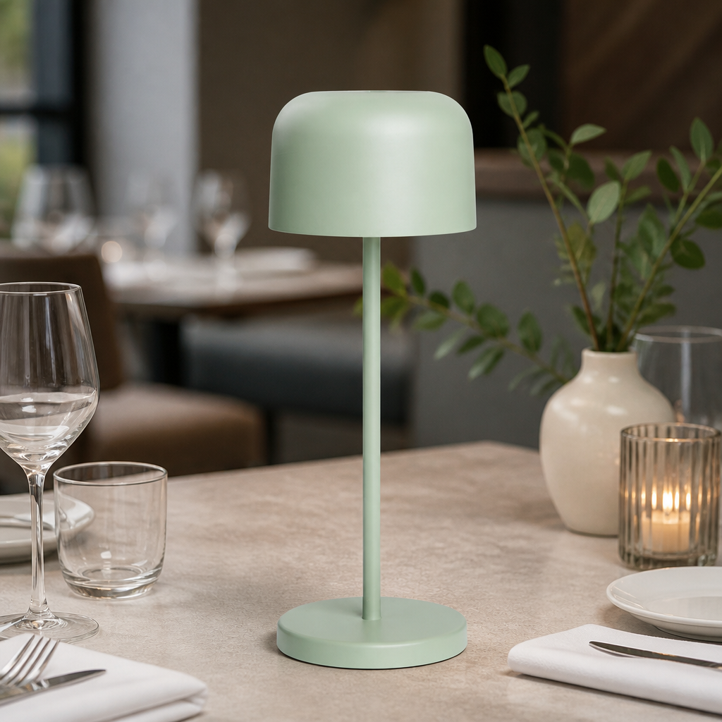 Table Lamp Round Dome Sage 200mm