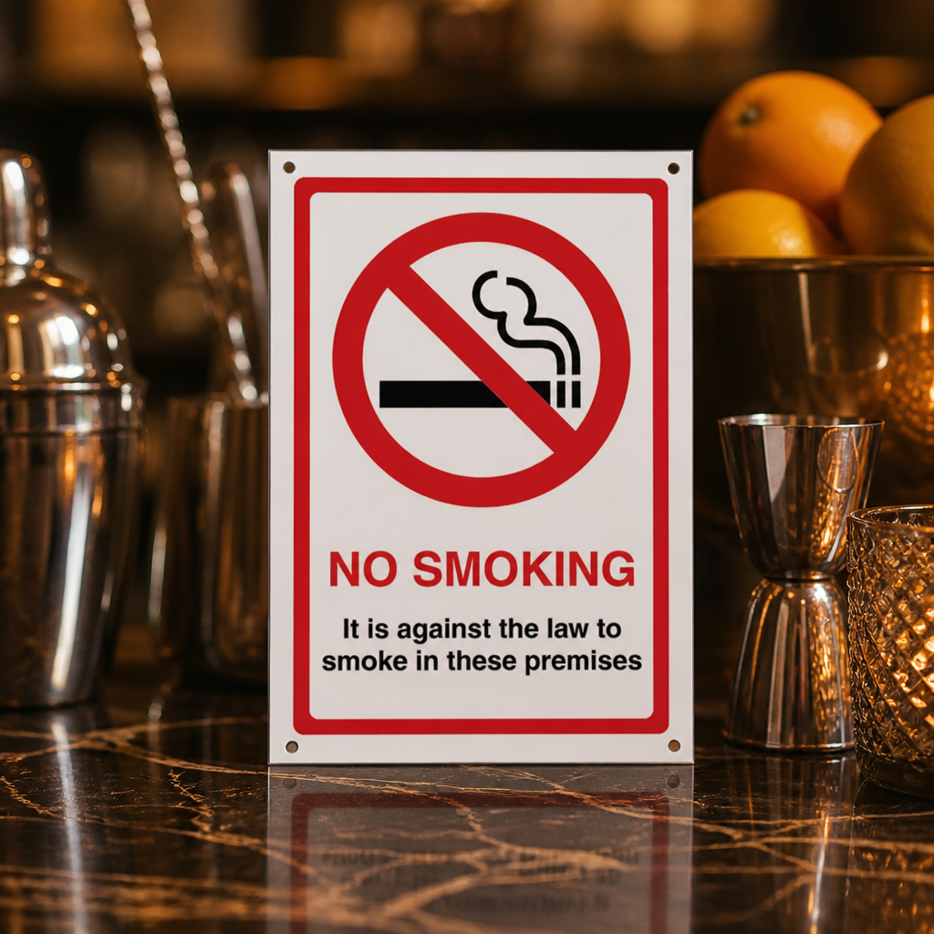 No Smoking Premises Signage 12x18 inches for commercial use