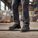 Premium Heavy Duty Safety Shoe S3 SRC - Black Leather with Superior Grip and Comfort, Available in Sizes 35-48