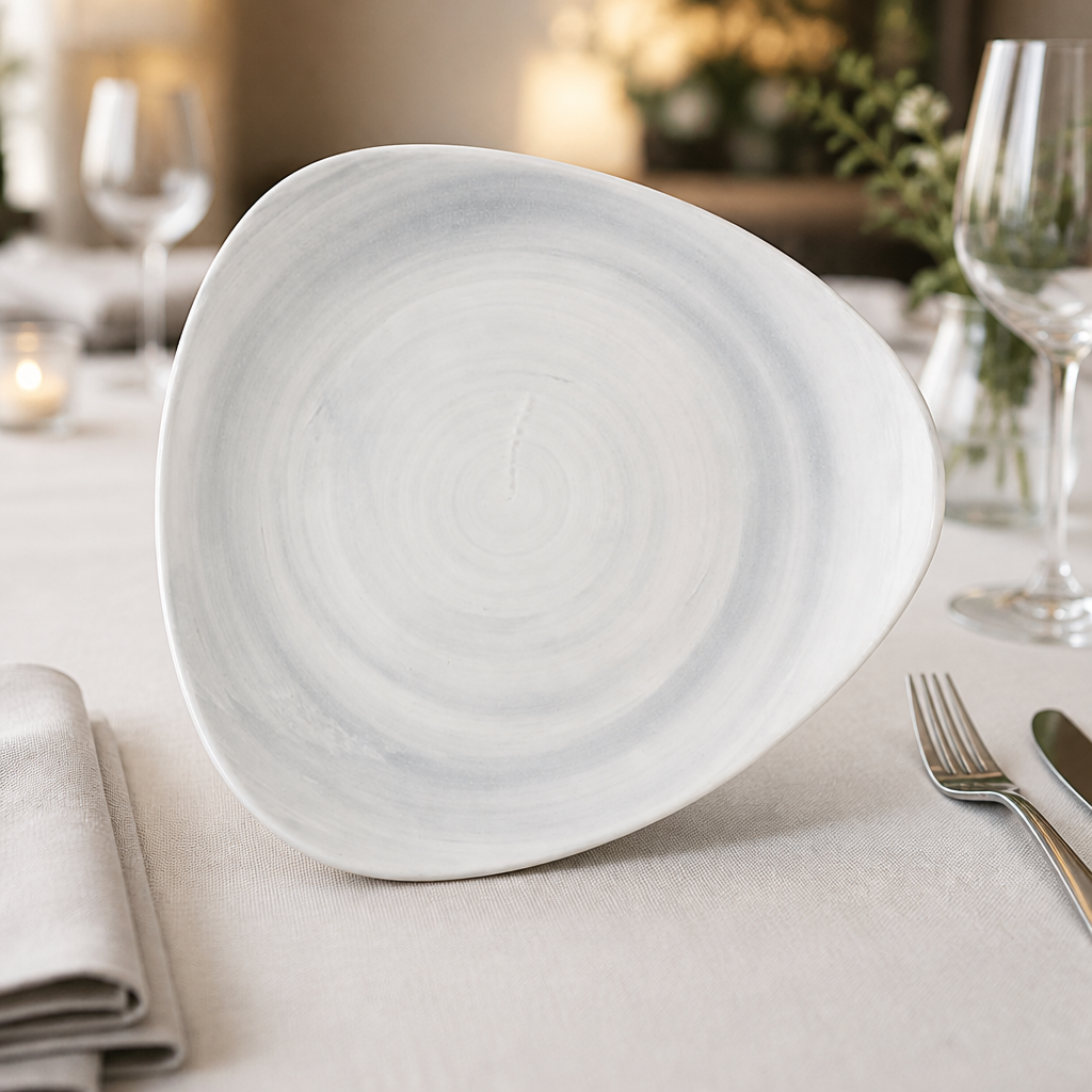Commercial Canvas Grey Plates 254mm - 12 Pack