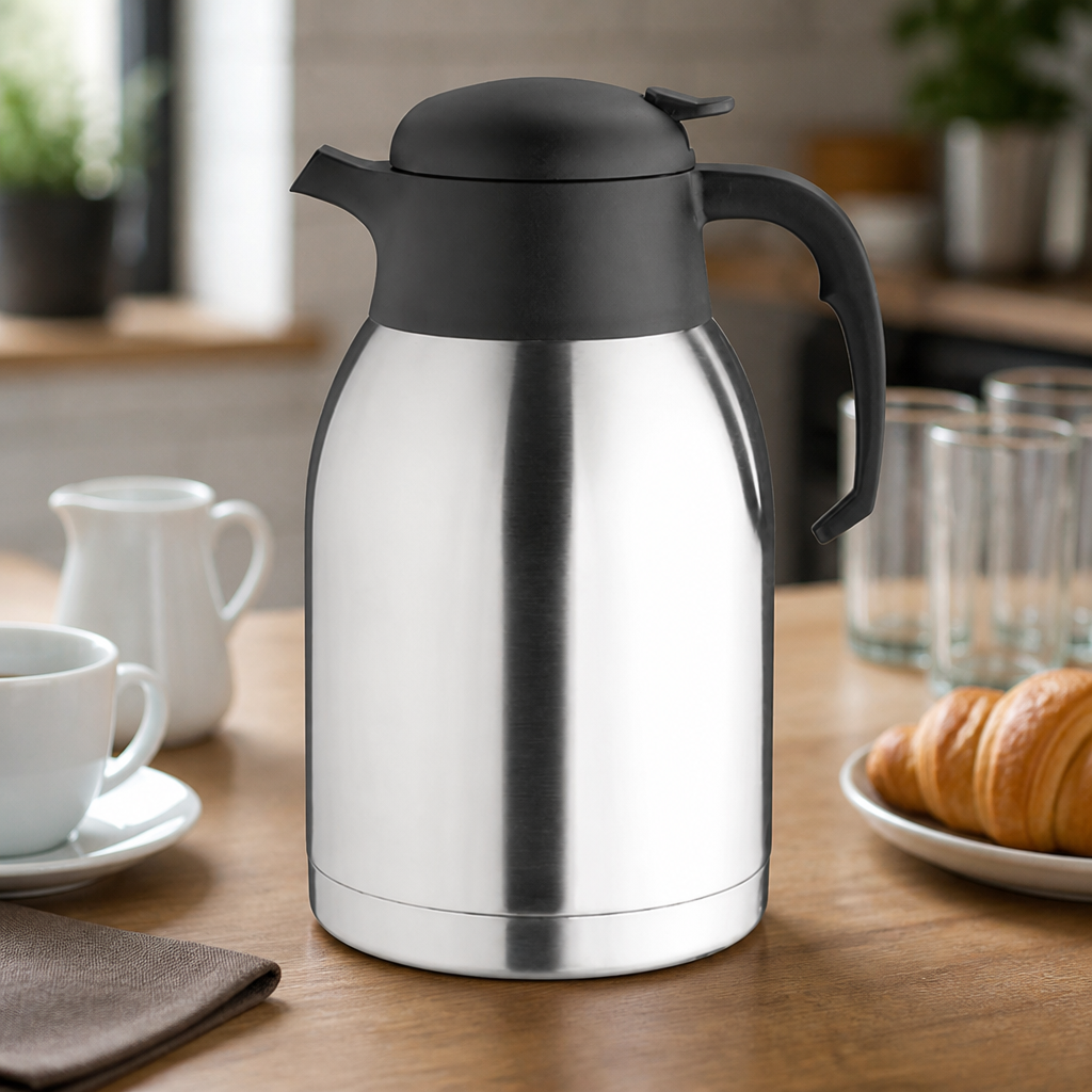 2L Stainless Steel Commercial Vacuum Jug with Ergonomic Lid