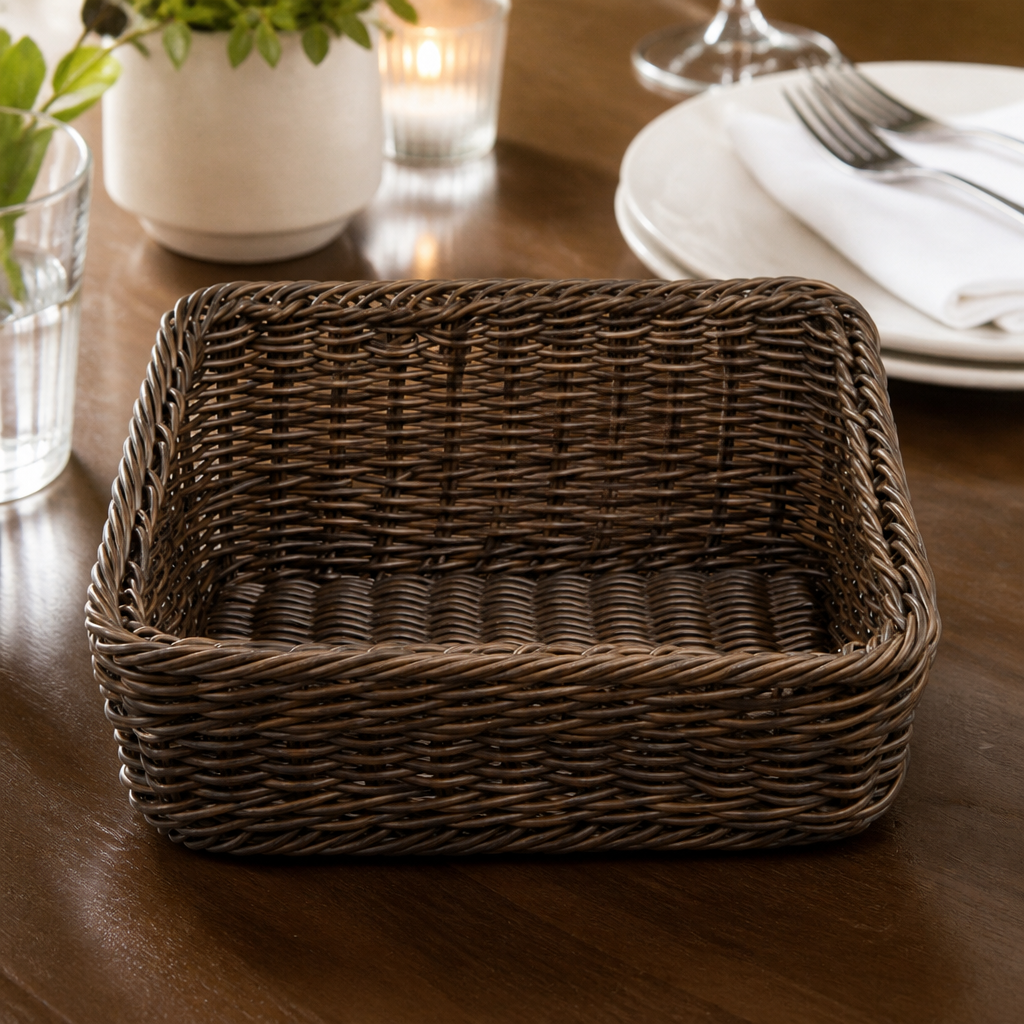 Commercial Rectangular Display Basket 360x300mm Dark Brown