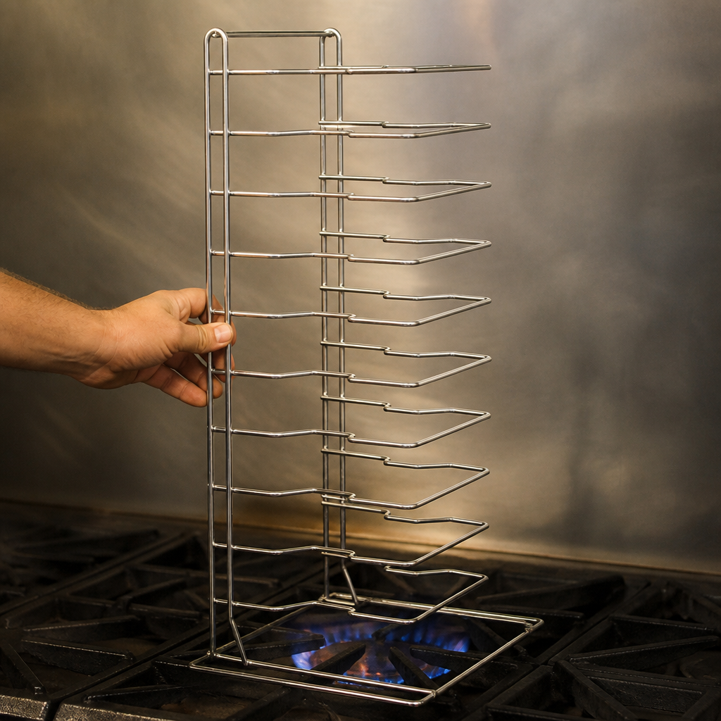 Commercial 11 Slot Pizza Stacking Rack for efficient storage
