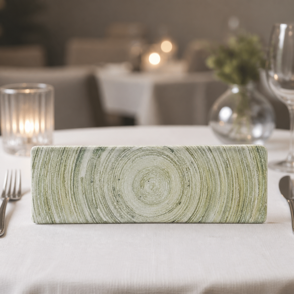 Commercial oblong plates 330 x 110mm - 6 pack durable ceramic