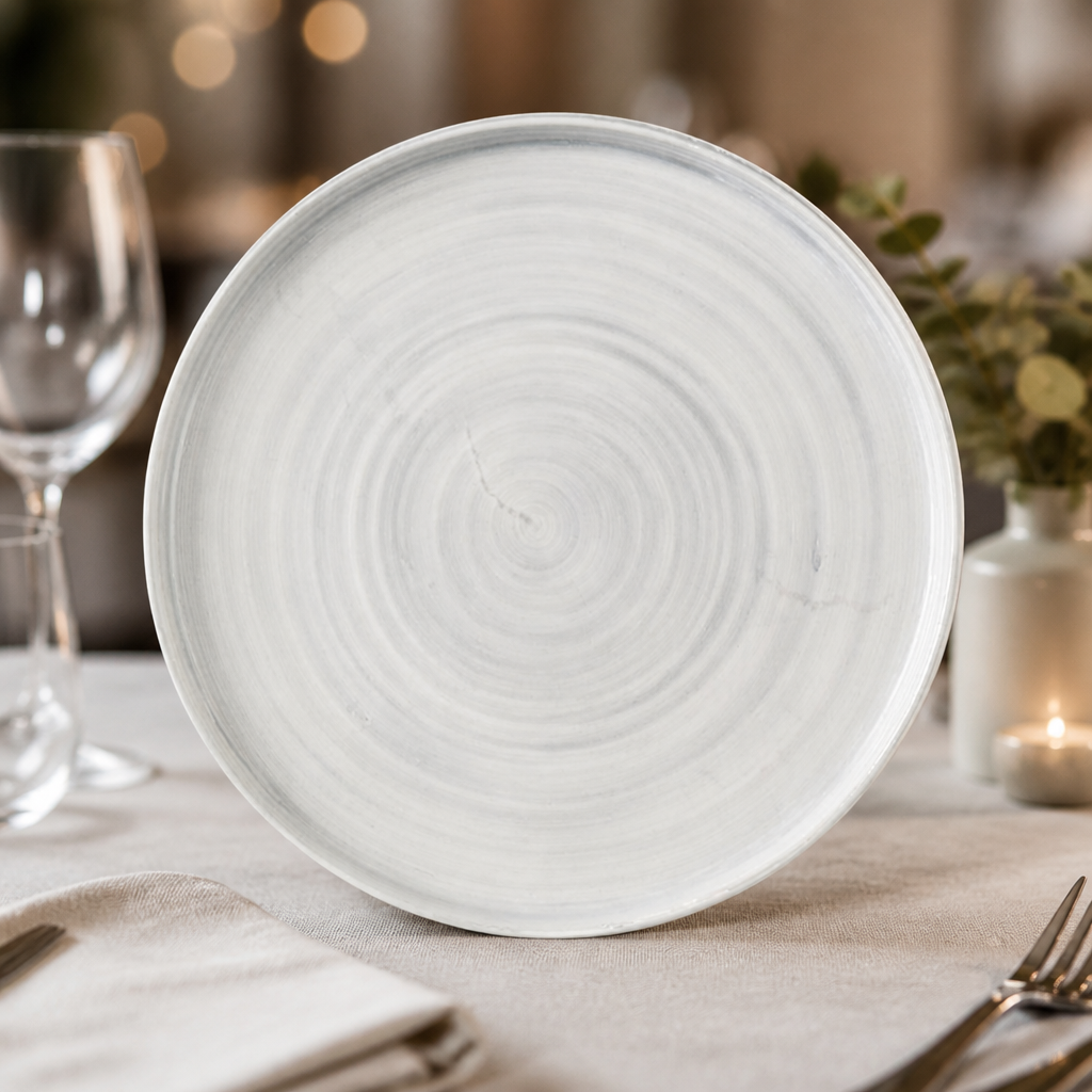 Commercial Walled Plates 255mm Grey 6 Pack
