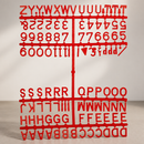 Commercial Peg Board Letter Set 660 Characters Red 12mm