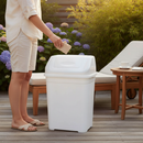 Premium 50 Litre Swing Top Bin in White - Durable Waste Management Solution for Home and Office