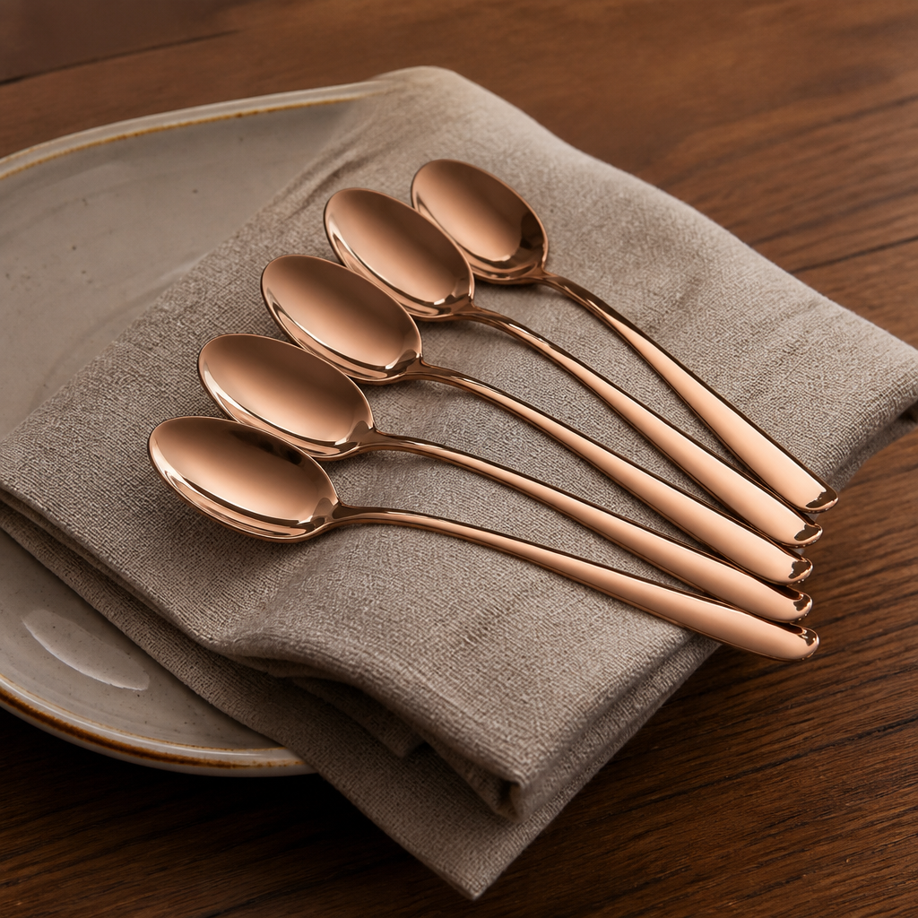 Commercial small salad spoons 6 pack stainless steel