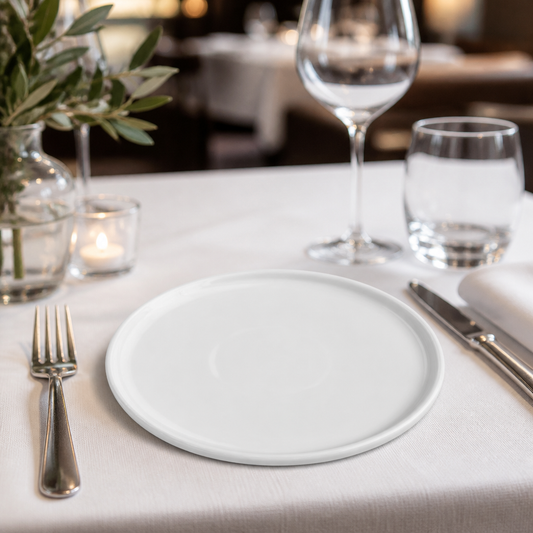 Commercial Whiteware Flat Round Plates 150mm - 6 Pack