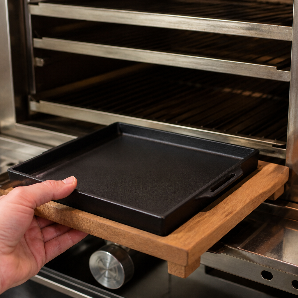 Cast Iron Sizzler Platter 460x150mm for commercial grilling