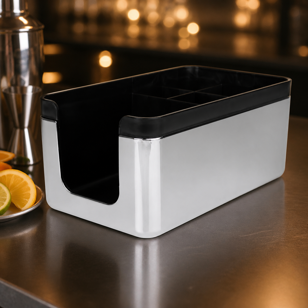 Commercial Bar Caddy with 7 compartments for napkin storage