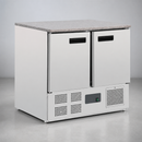 Commercial Double Door Counter Fridge with Granite Work Top 240Ltr