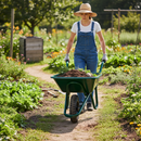 Premium Heavy Duty Wheelbarrow with Solid Tyre - 90 Litre Capacity, Strong Frame and Durable Construction for Landscaping and Garden Use