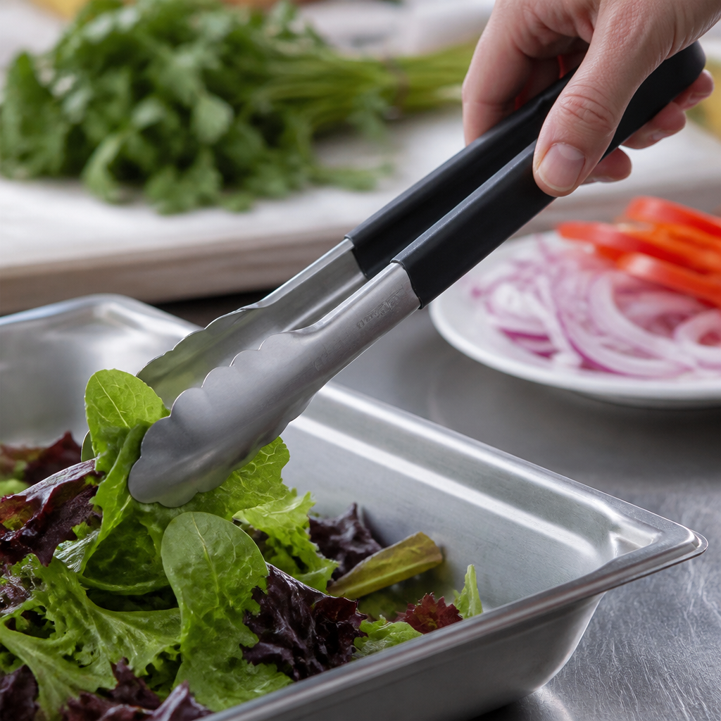 9" Commercial Kool Touch Tongs with high heat resistant handle