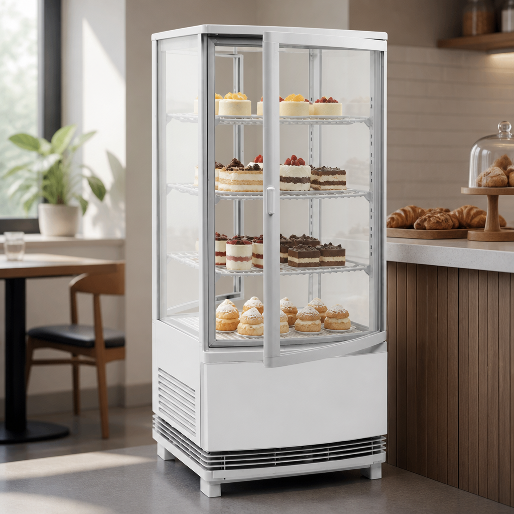 86Ltr Commercial Countertop Display Fridge with Curved Door