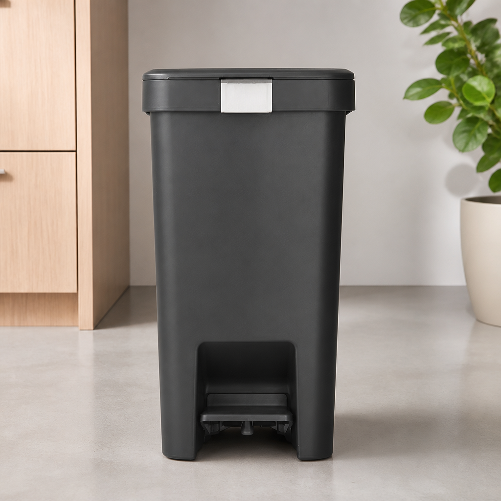 Commercial 16L Pedal Bin Space-Saving Dark Grey Design