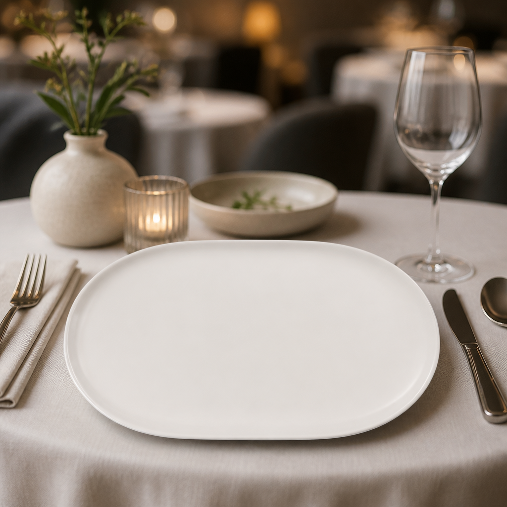 Commercial Moonstone Oval Plates 355mm - 6 Pack