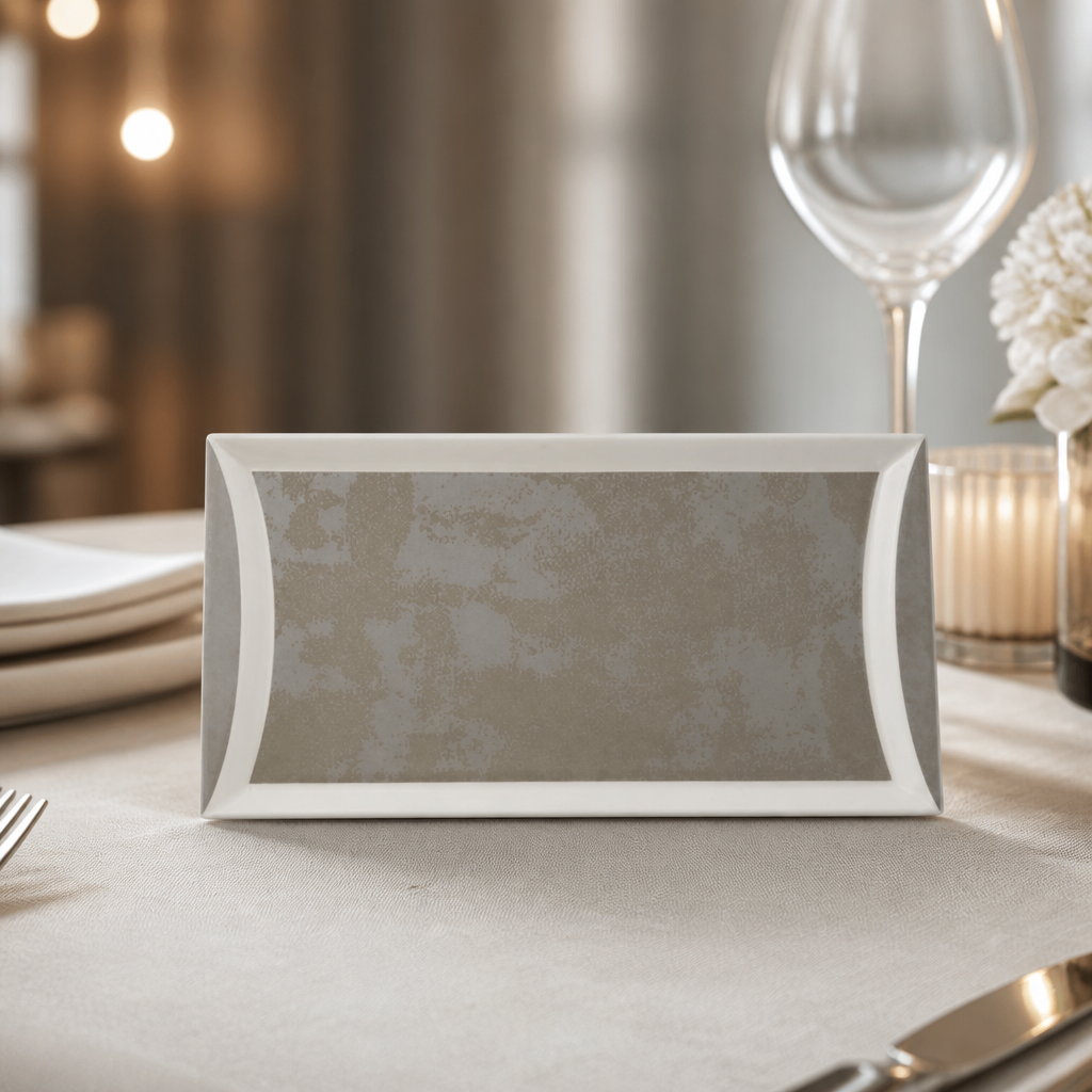 Crushed Velvet Rectangle Trays 320x160mm for catering, 6 pack
