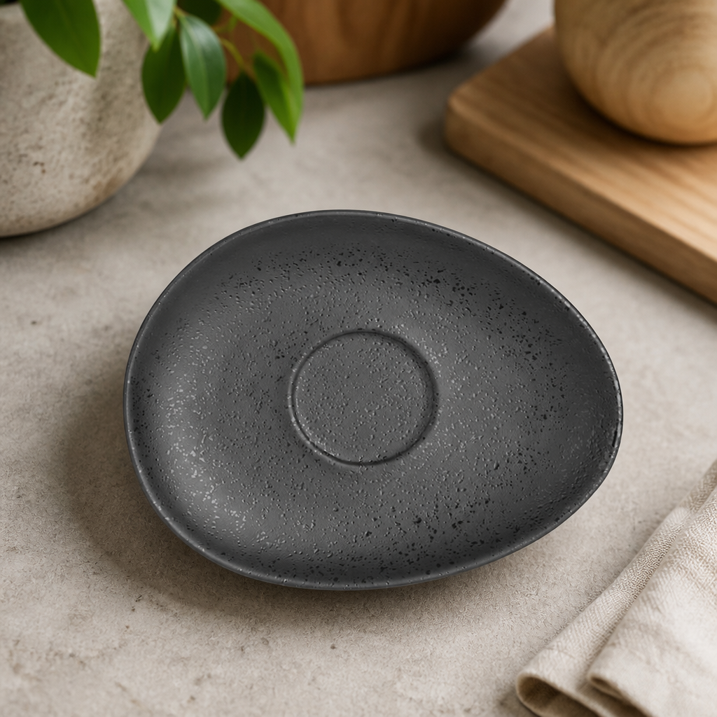 Commercial Oval Saucers 160mm - 6 Pack Stoneware Tableware