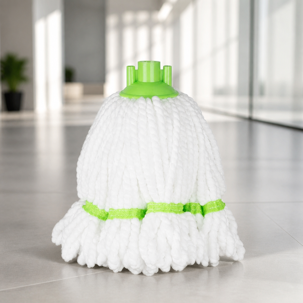 Microfibre Mop Head Green Stripe 150g for Commercial Cleaning