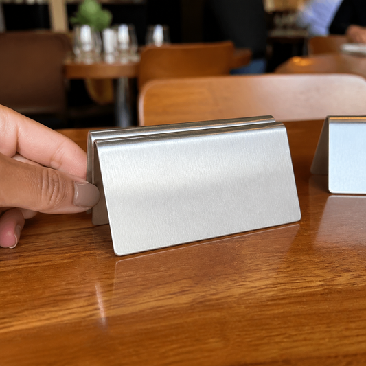 Commercial Stainless Steel Menu Holder for Tabletop Display